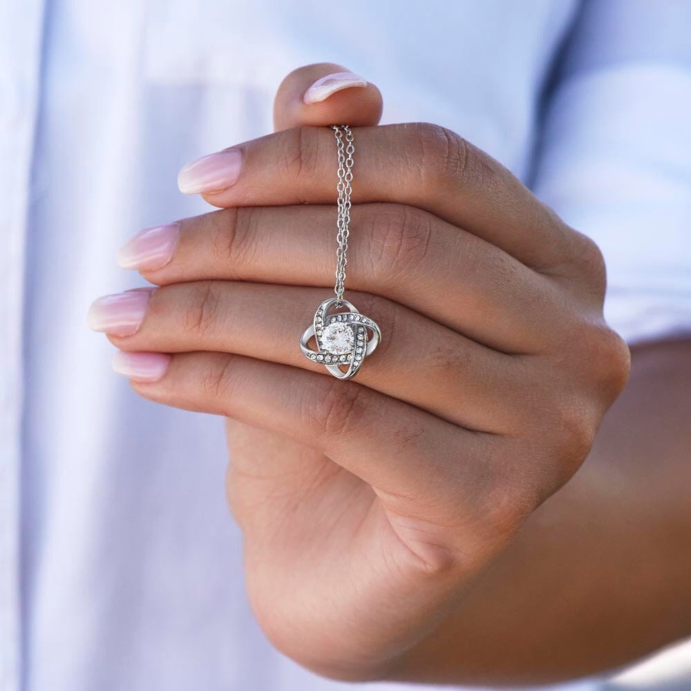 Unique Gift for Wife "I Can't Live Without You" Knot Necklace and Earrings Jewelry