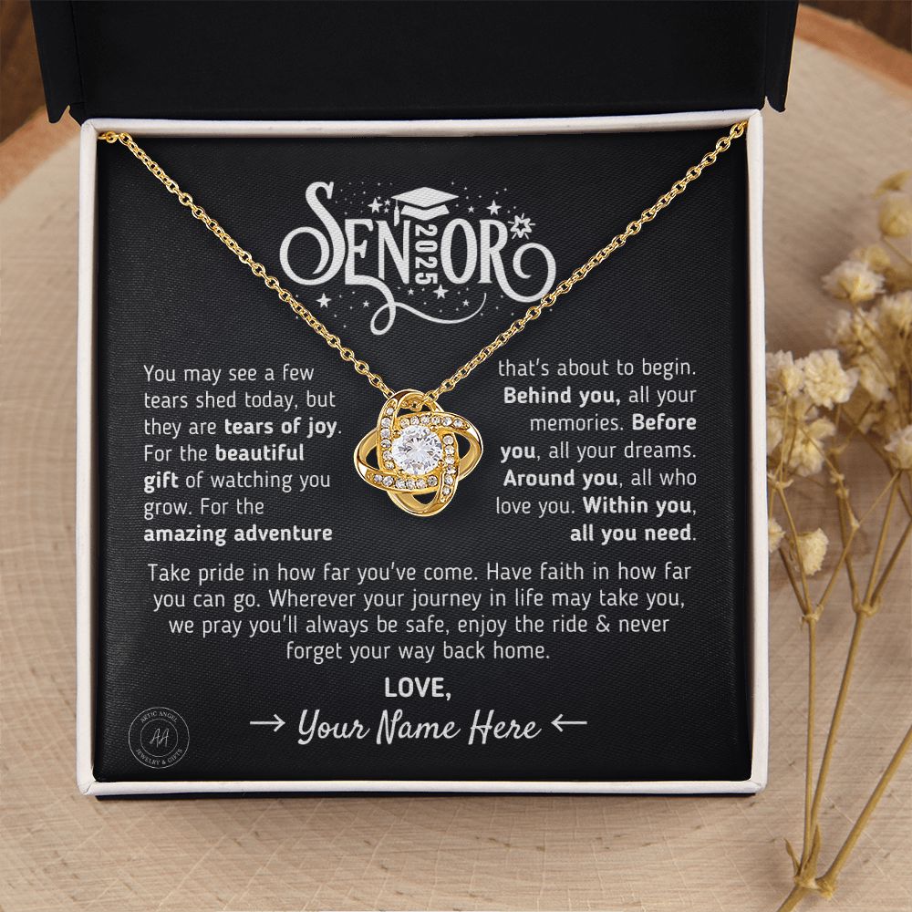 Custom Gift for Graduation "The Beautiful Gift of Watching You Grow" Necklace Jewelry 18K Yellow Gold Finish Two-Toned Gift Box