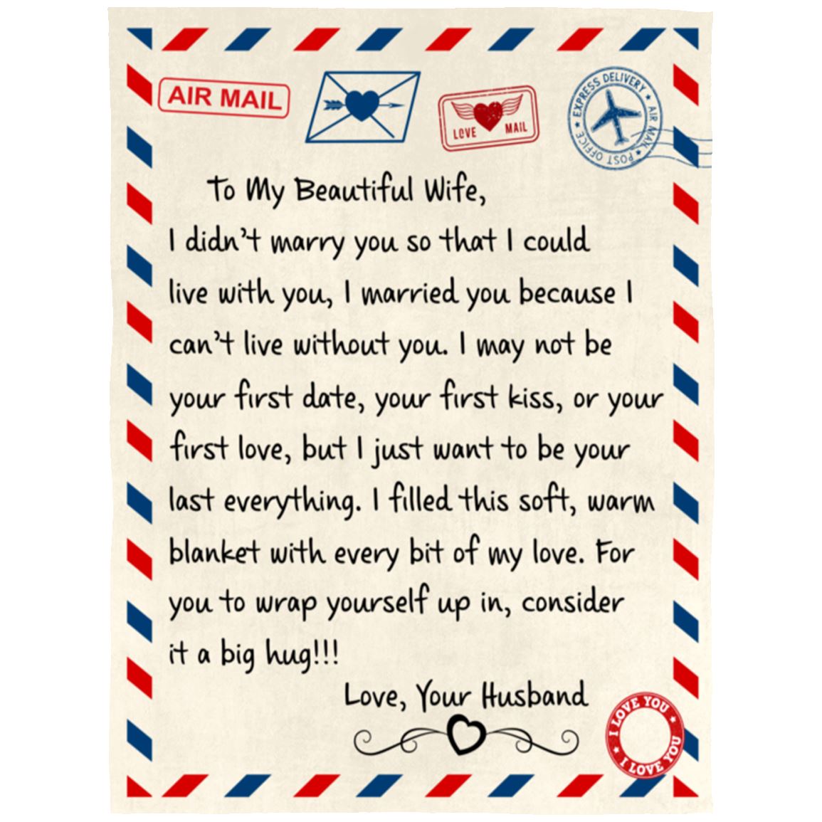 Beautiful Gift for Wife "My Last Everything" Premium Plush Blanket Apparel Plush Fleece Throw Blanket - 50" x 60"