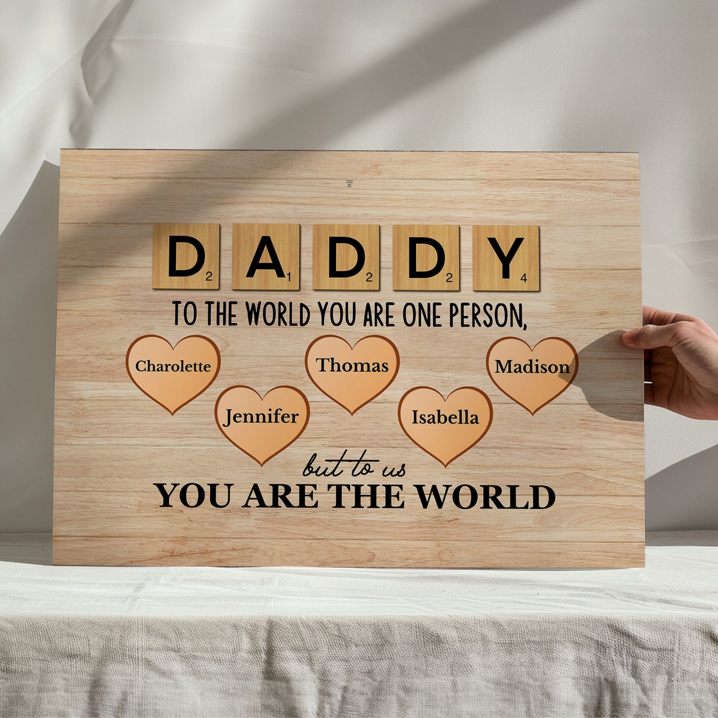 Gift For Dad "You Are The World" Premium Custom Canvas