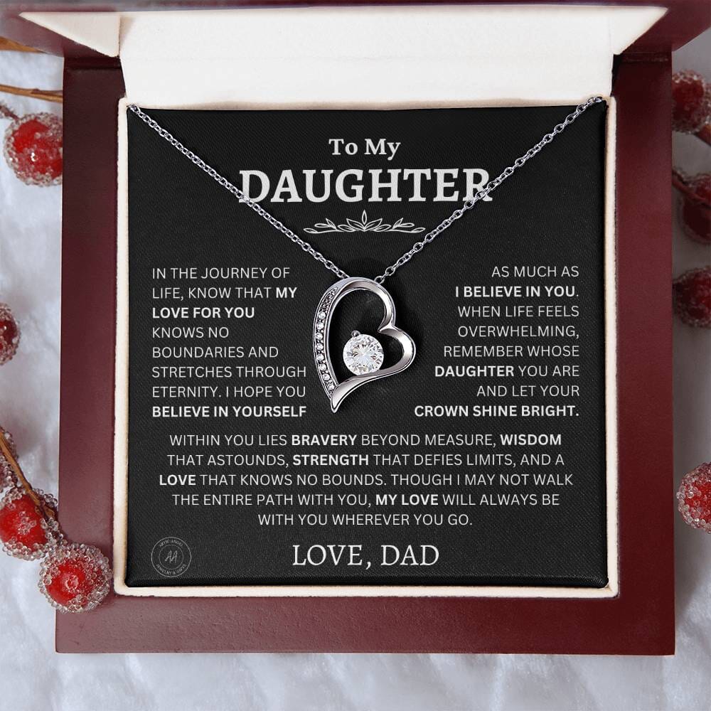 Gift For Daughter From Dad "Let Your Crown Shine Bright" Necklace Jewelry