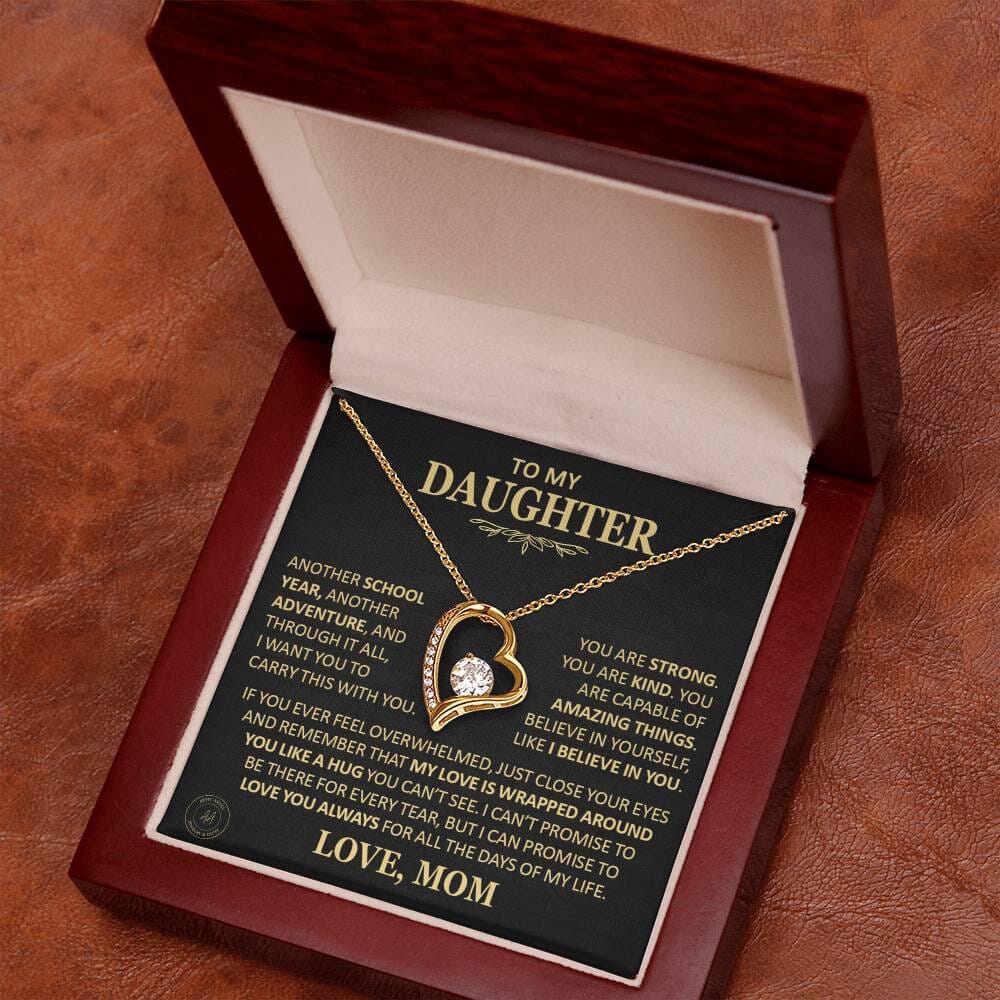 Beautiful Gift for Daughter From Mom "Another School Year, Another Adventure" Heart Necklace Jewelry