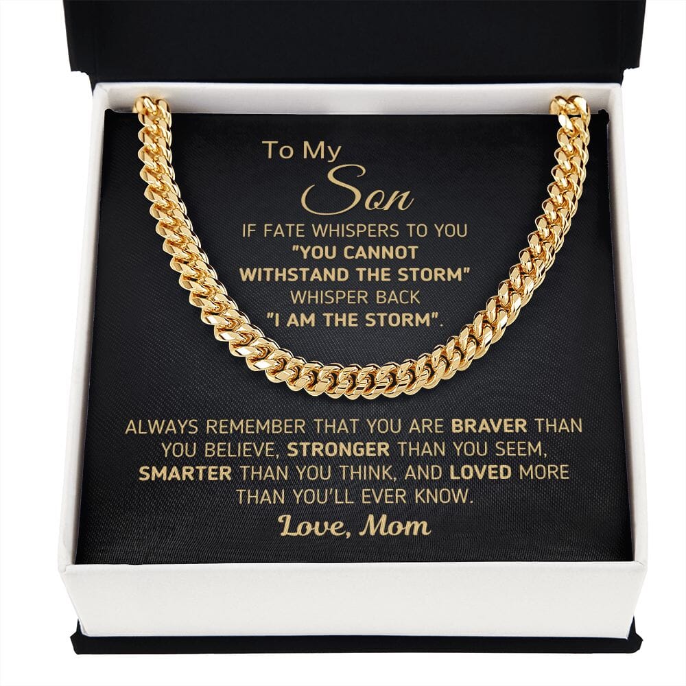 Powerful Gift for Son From Mom "I Am The Storm" Chain Necklace Jewelry