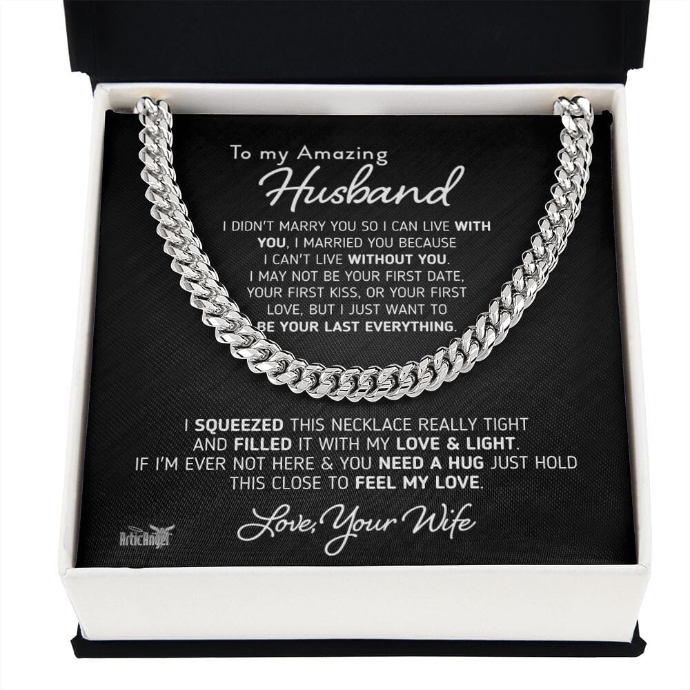 Gift for Husband "To My Amazing Husband - I Can't Live Without You" Necklace Jewelry 
