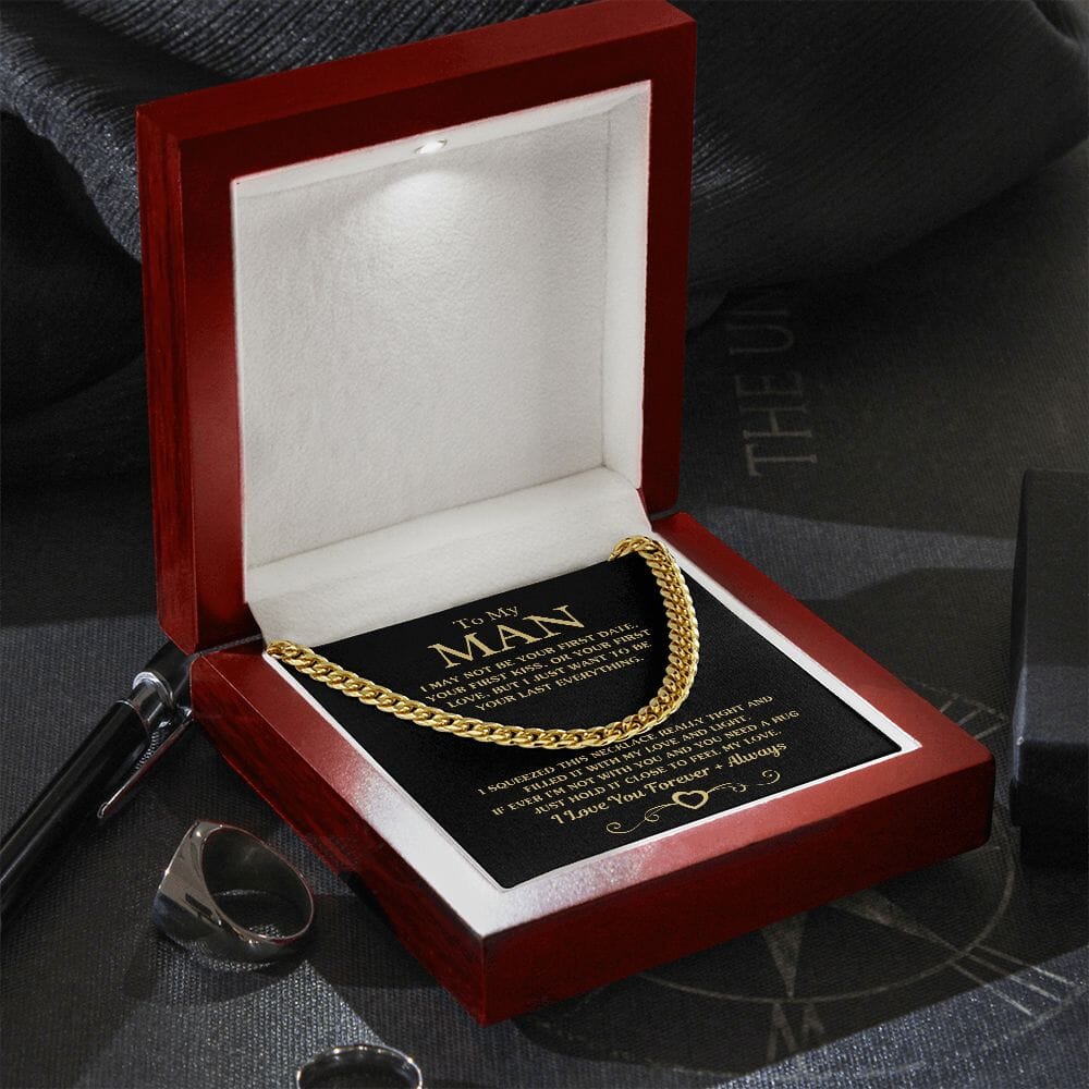 To My Man "Your Last Everything" Necklace and Message Card Jewelry