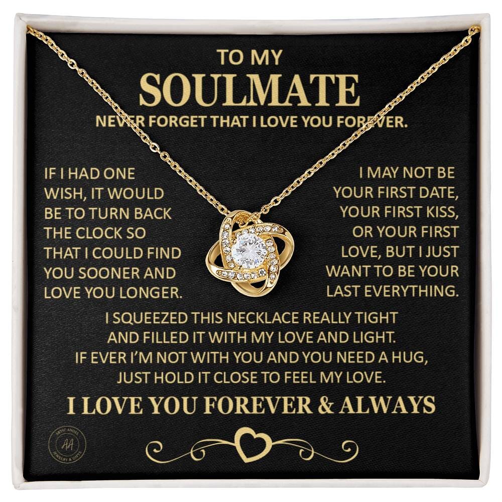 Gift for Soulmate "If I Had One Wish" Gold Knot Necklace Jewelry