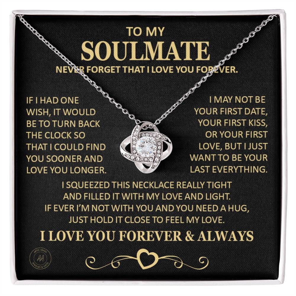 Gift for Soulmate "If I Had One Wish" Gold Knot Necklace Jewelry