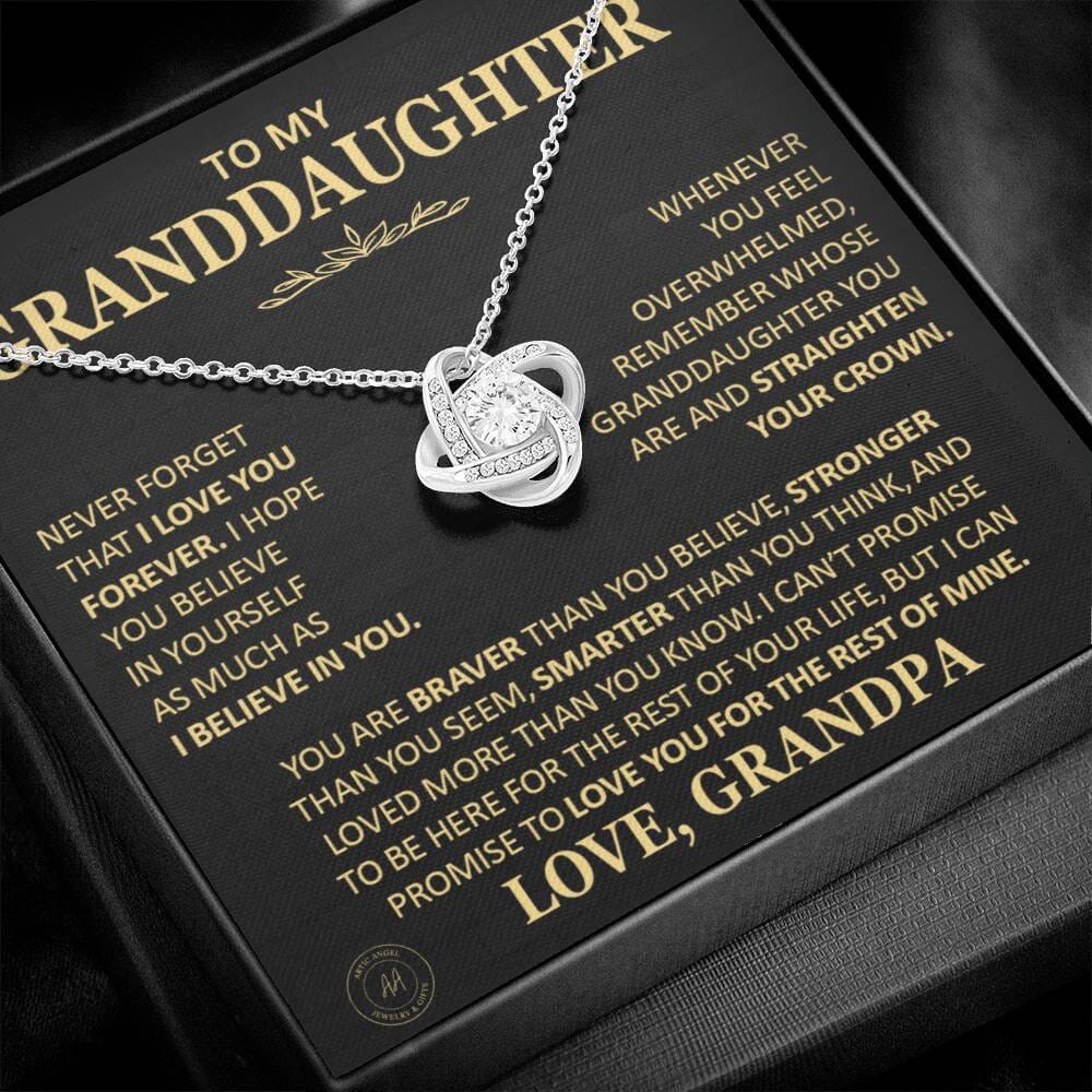 Beautiful Gift for Granddaughter From Grandpa "Never Forget That I Love You" Necklace Jewelry