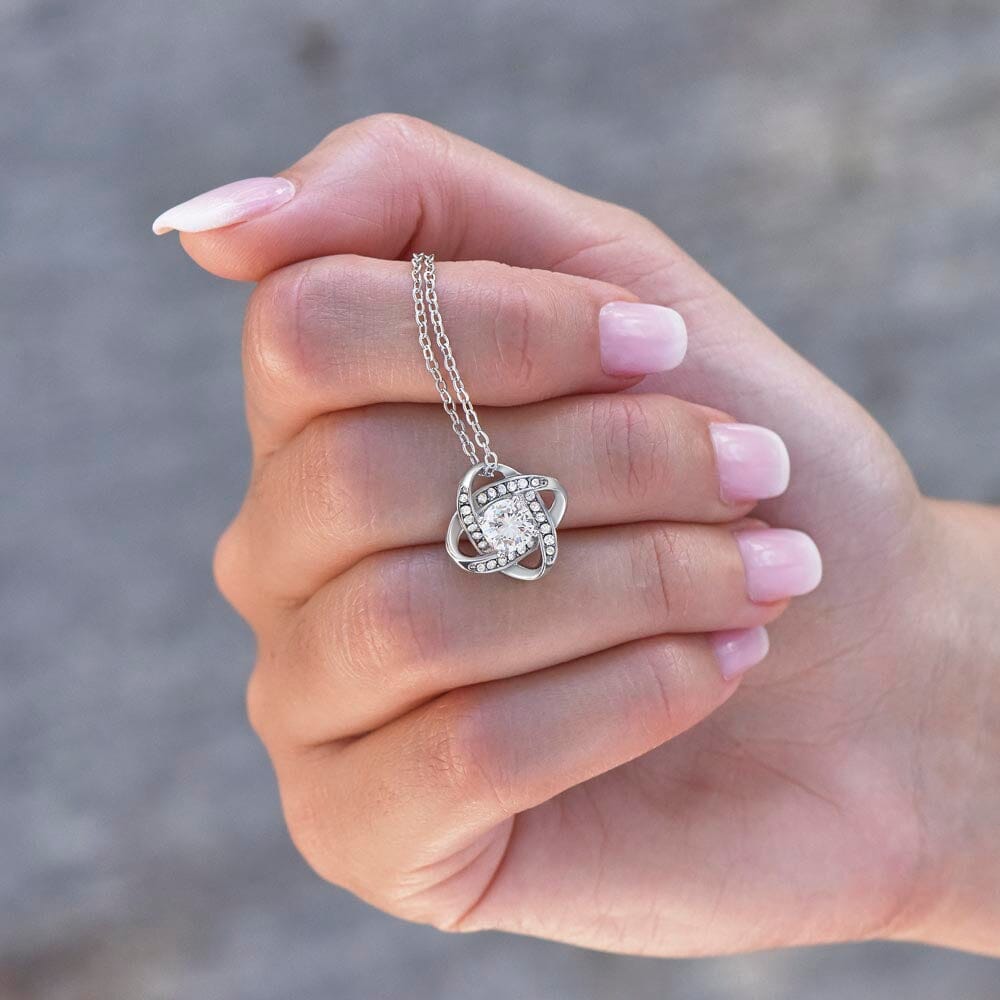 Gift for Future Wife "I Can't Live Without You" Gold Knot Necklace Jewelry