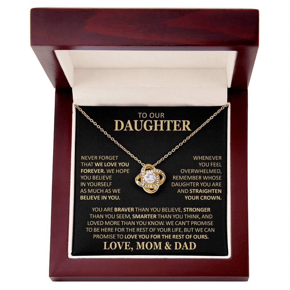Beautiful Gift for Daughter From Mom and Dad "Never Forget That We Love You" Necklace Jewelry