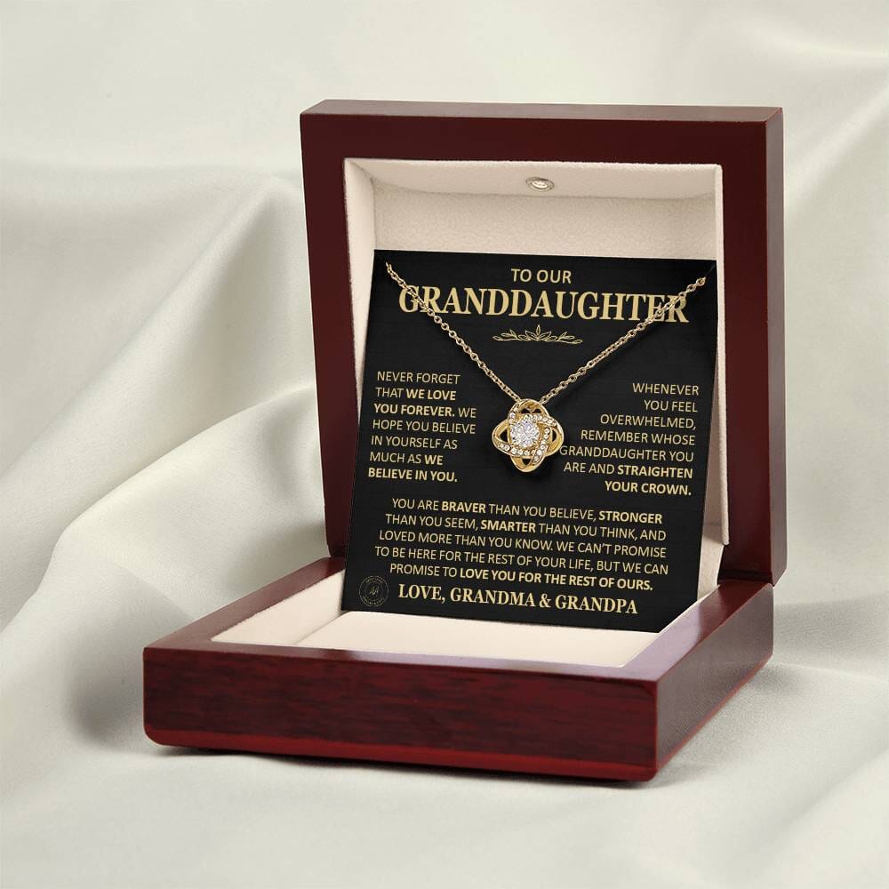 Beautiful Gift for Granddaughter From Grandma and Grandpa "Never Forget That We Love You" Necklace Jewelry