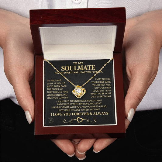 Gift for Soulmate "If I Had One Wish" Gold Knot Necklace Jewelry