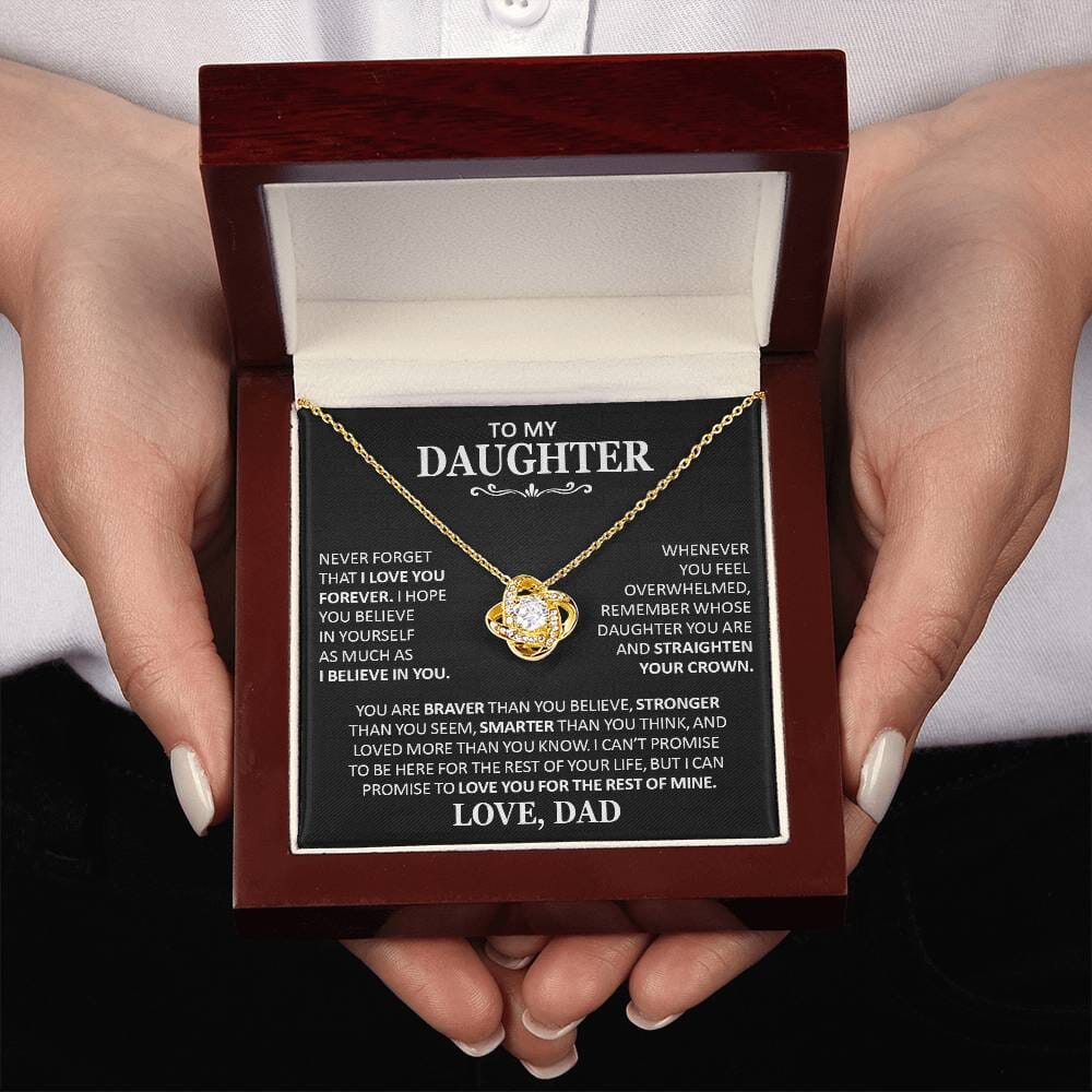 Unique Gift for Daughter From Dad "Never Forget That I Love You" Necklace Jewelry