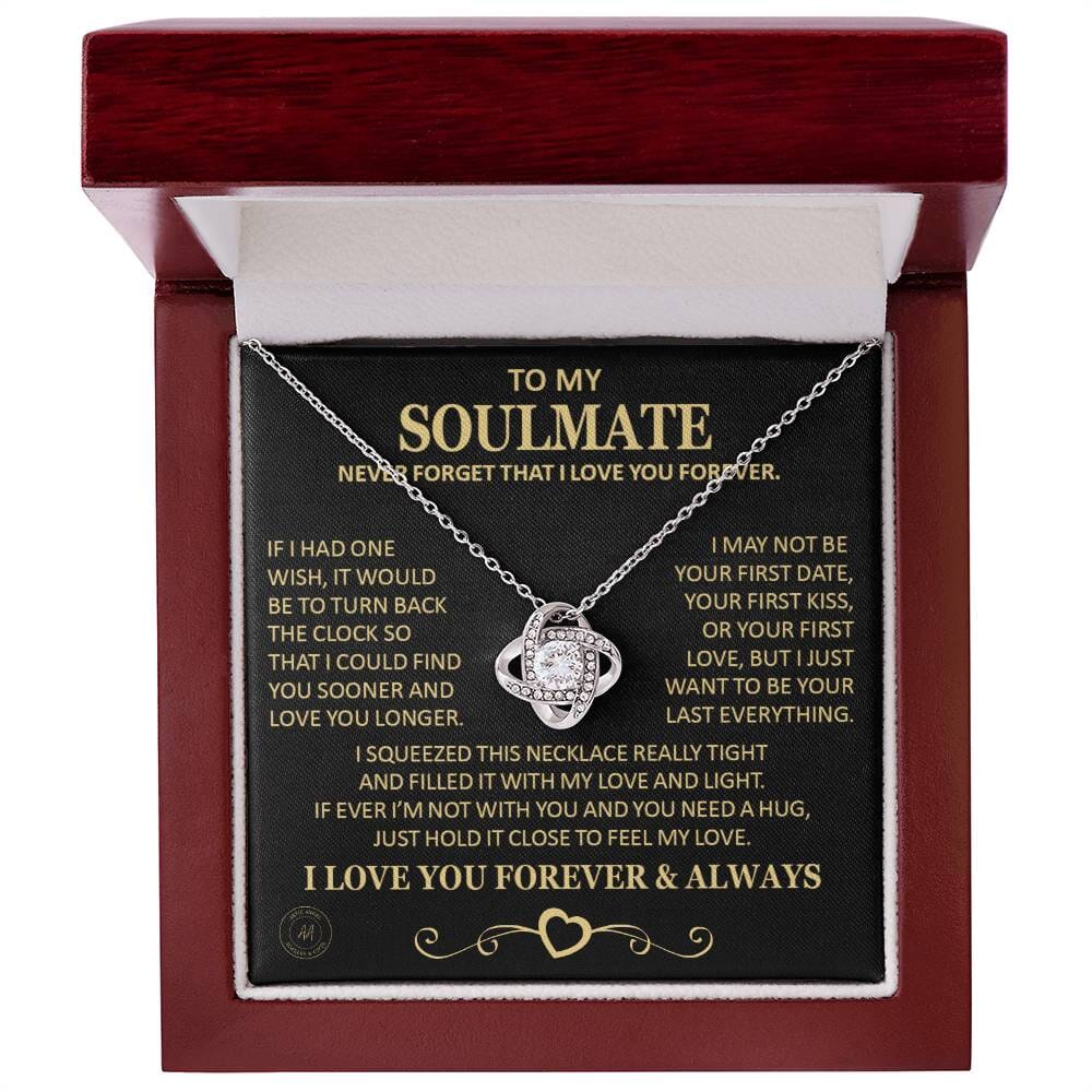 Gift for Soulmate "If I Had One Wish" Gold Knot Necklace Jewelry
