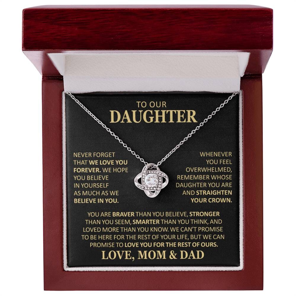 Beautiful Gift for Daughter From Mom and Dad "Never Forget That We Love You" Necklace Jewelry