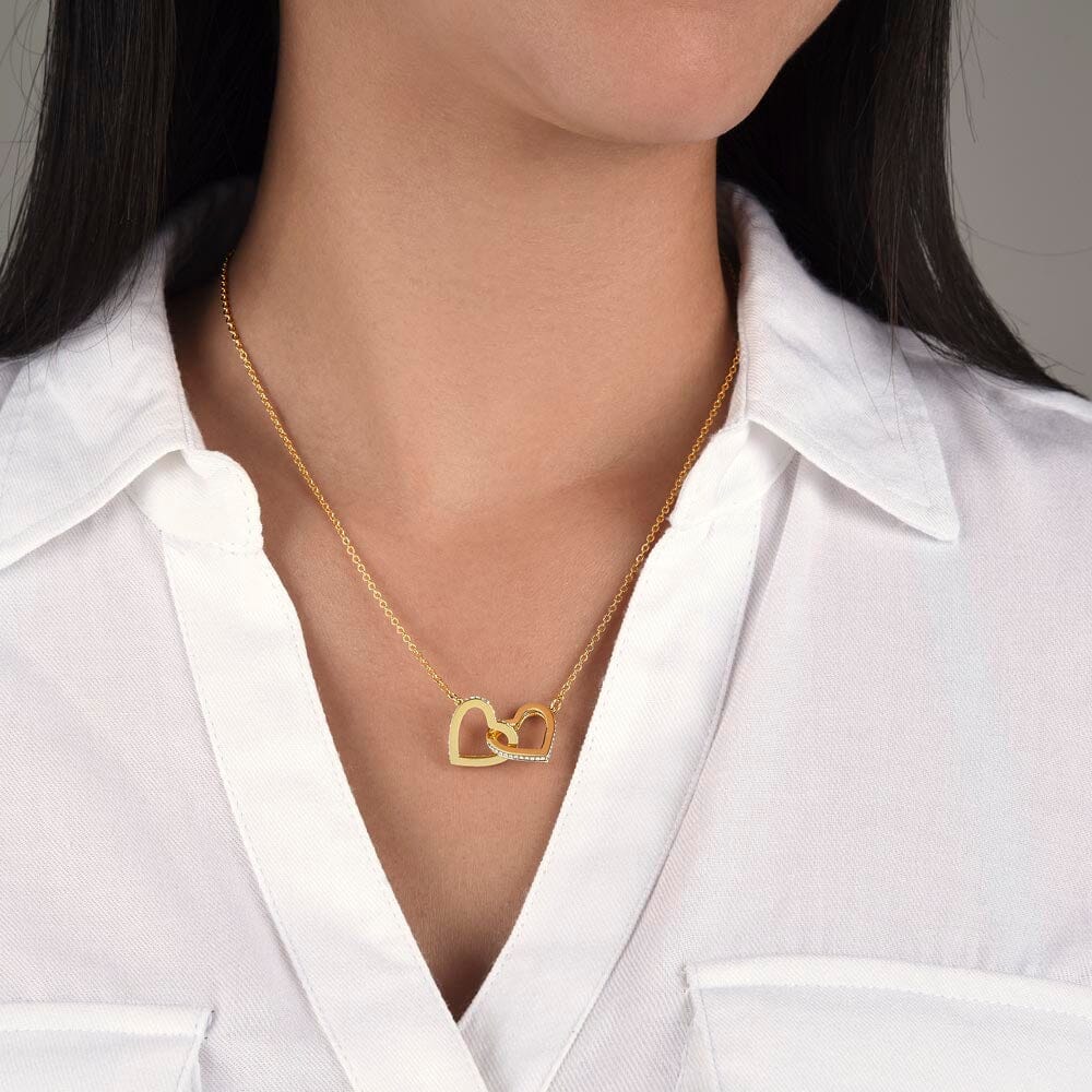 Gift for Granddaughter From Grandma and Grandpa "Keep Us In Your Heart" Interlocking Hearts Necklace Jewelry