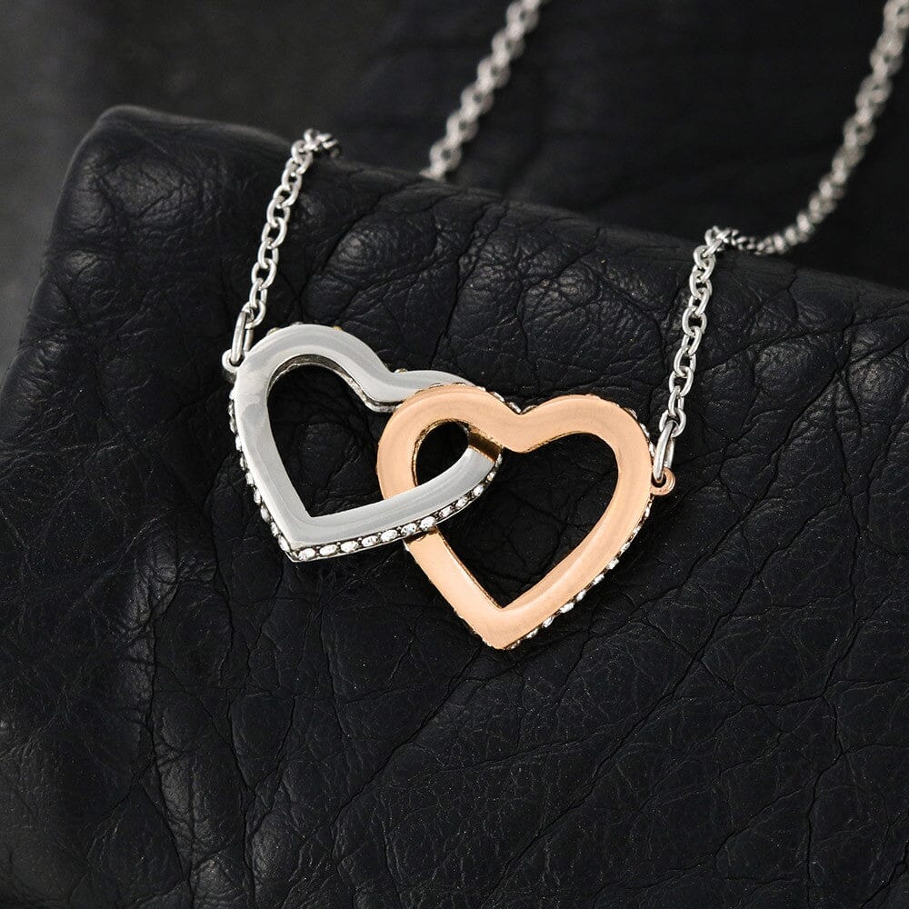 Gift for Granddaughter From Grandpa "Keep Me In Your Heart" Interlocking Hearts Necklace Jewelry