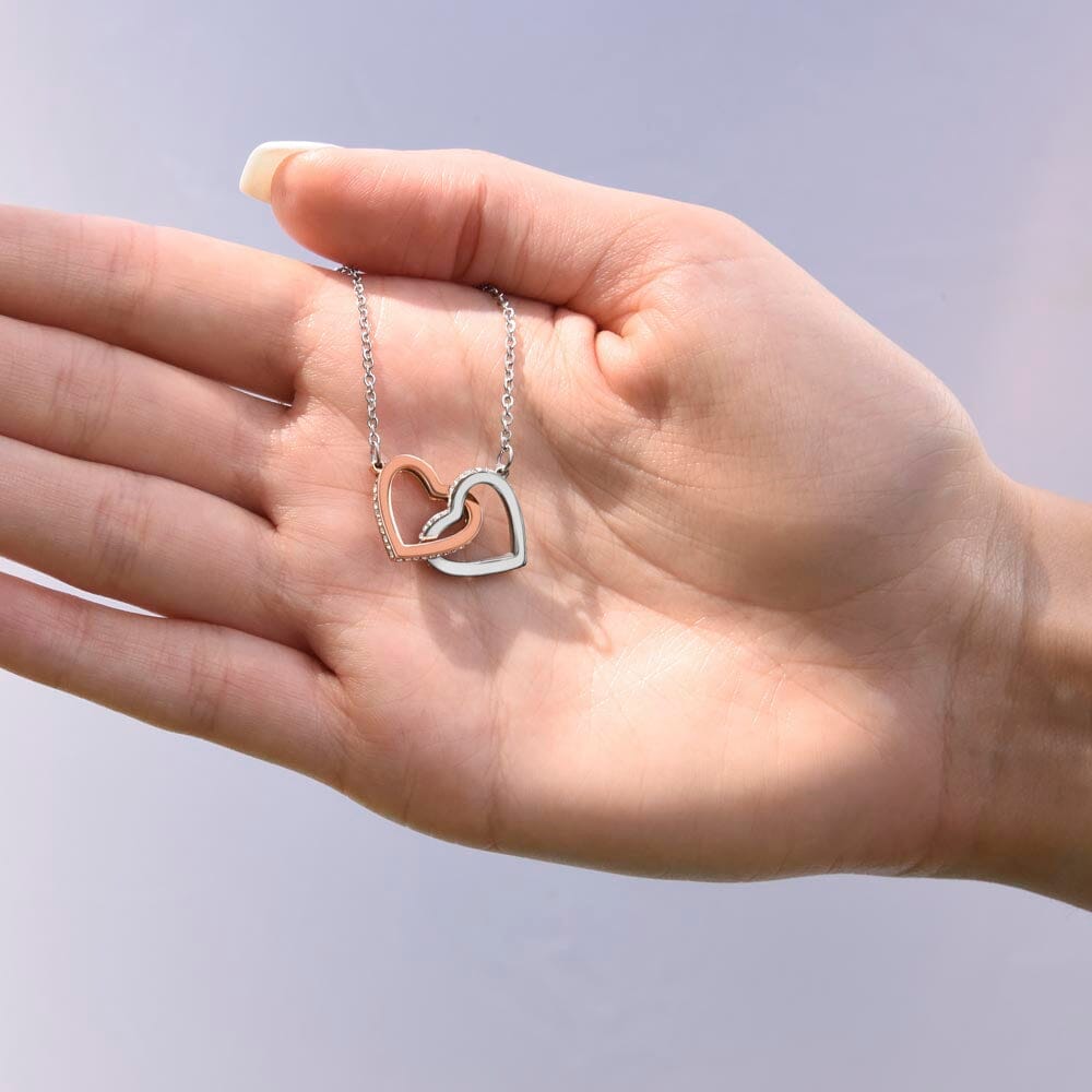 Gift for Granddaughter From Grandma "Keep Me In Your Heart" Interlocking Heart Necklace Jewelry