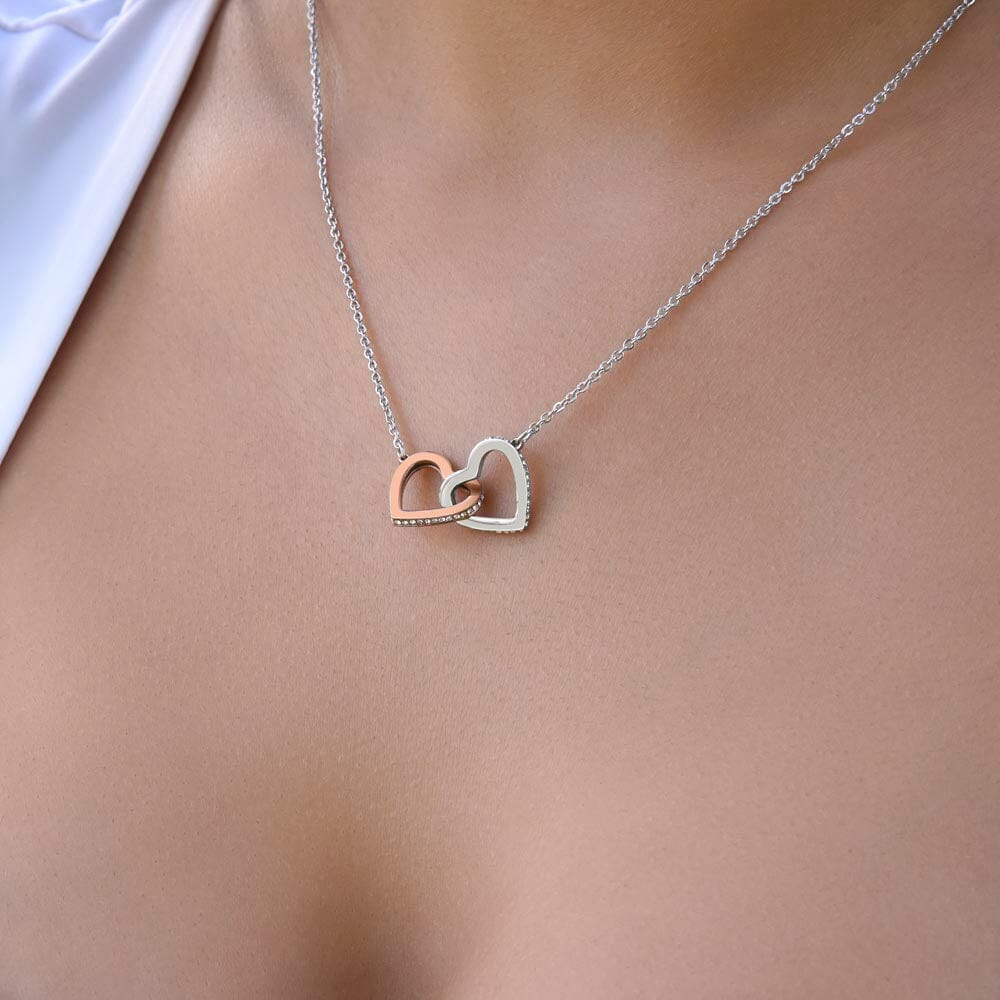 Gift for Granddaughter From Grandma "Keep Me In Your Heart" Interlocking Heart Necklace Jewelry