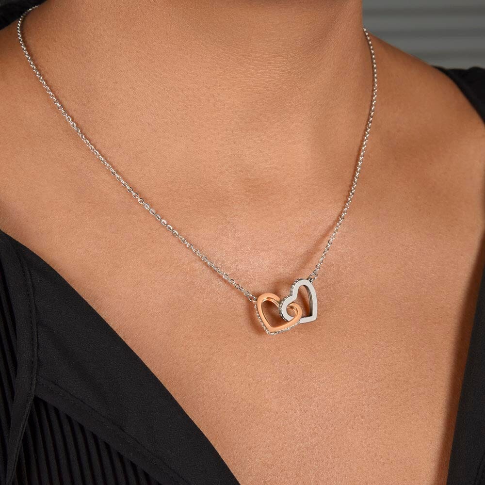 Gift for Granddaughter From Grandpa "Keep Me In Your Heart" Interlocking Hearts Necklace Jewelry
