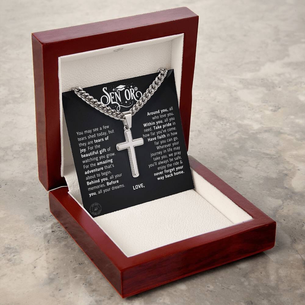 Custom Gift for Graduation "The Beautiful Gift of Watching You Grow" Cross Necklace Jewelry