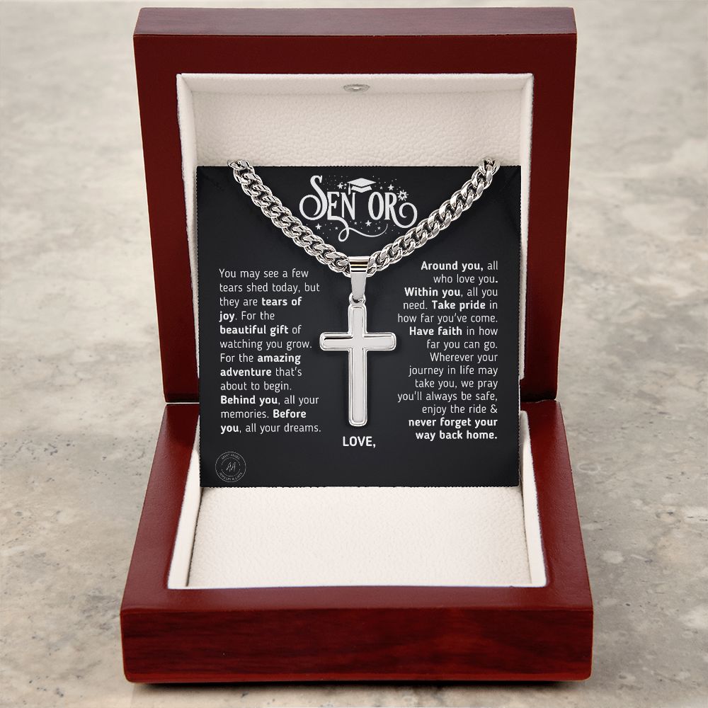 Custom Gift for Graduation "The Beautiful Gift of Watching You Grow" Cross Necklace Jewelry
