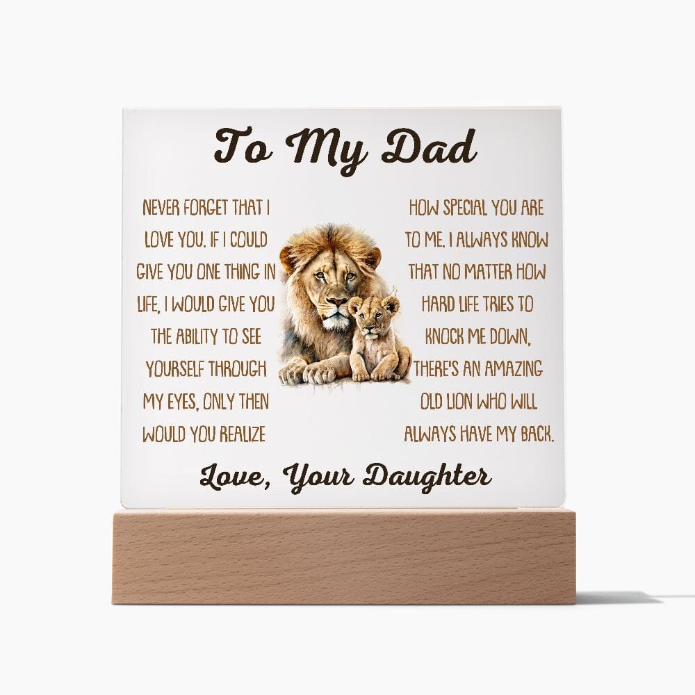 Beautiful Gift For Dad From Daughter "Always Have My Back" Acrylic Plaque: An Unforgettable and Exclusive Keepsake Jewelry