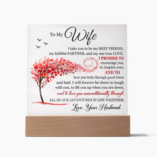 Gift for Wife from Husband "I Take You To Be My Best Friend" Acrylic Plaque Jewelry