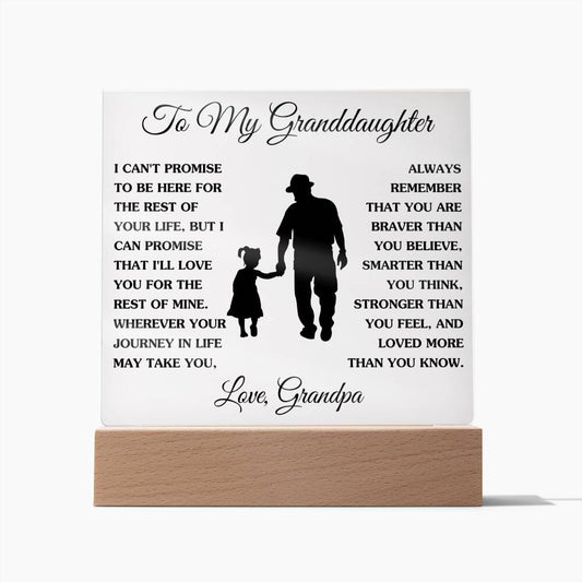 Gift For Granddaughter "Loved More Than You Know" Love Grandpa Jewelry