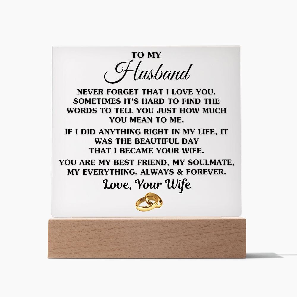 Gift For Husband "My Best Friend, My Soulmate, My Everything" Acrylic Plaque Jewelry