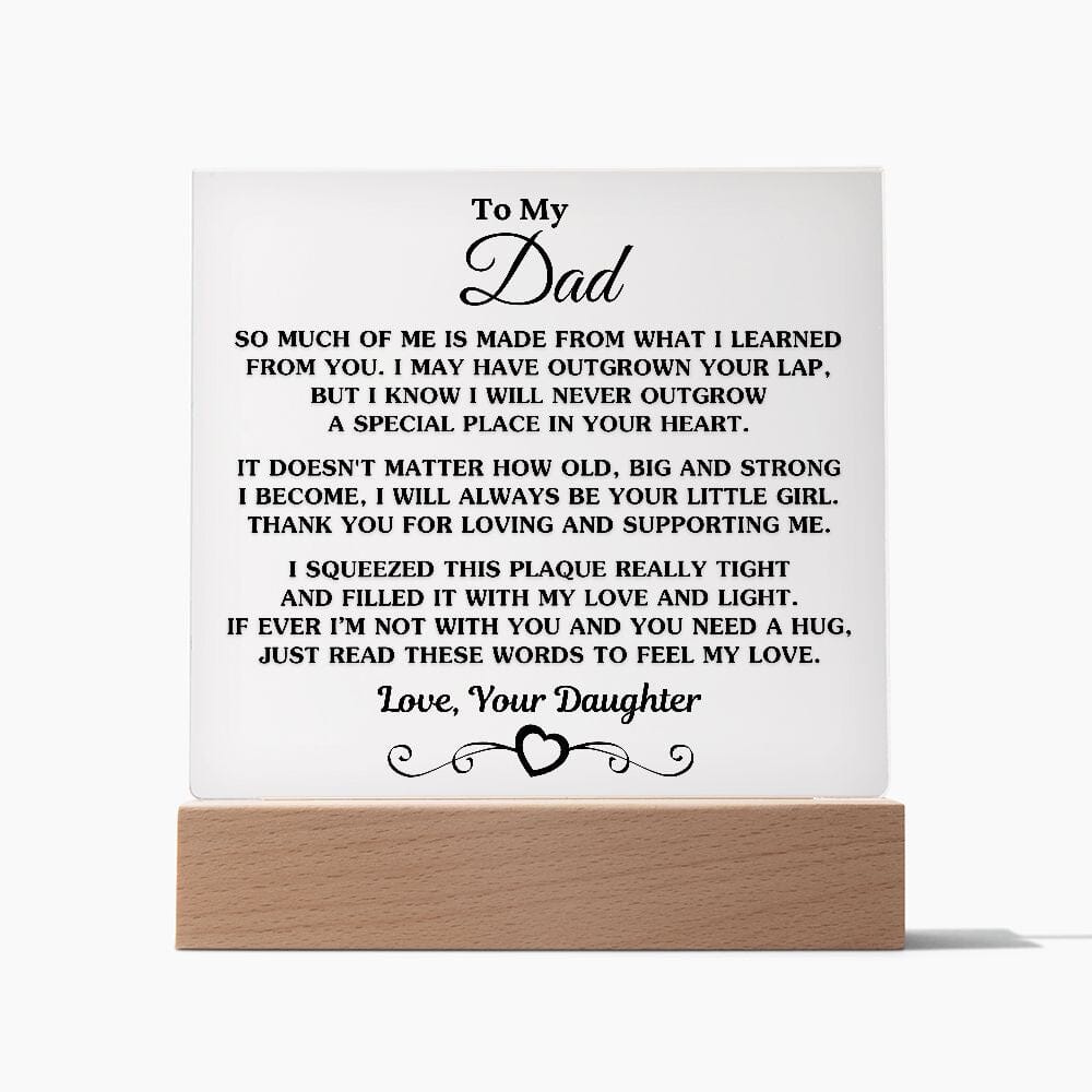 Gift For Dad From Daughter "So Much Of Me" Acrylic Plaque Jewelry