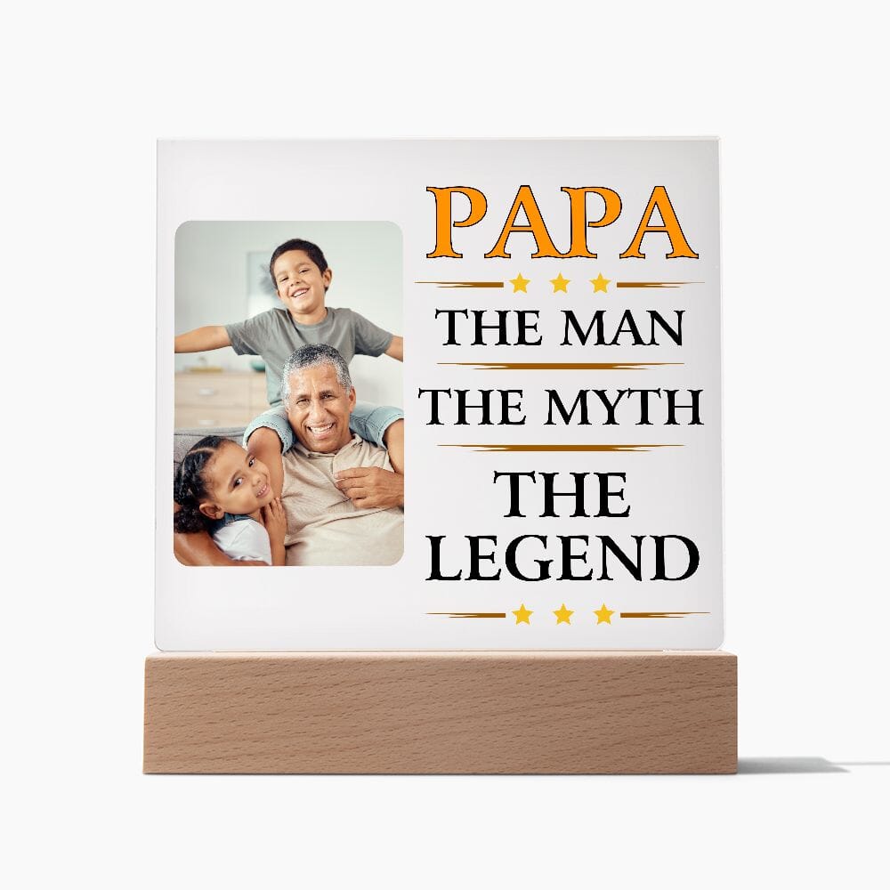 Custom Gift for Grandpa "Papa The Man The Myth The Legend" Acrylic Plaque Jewelry