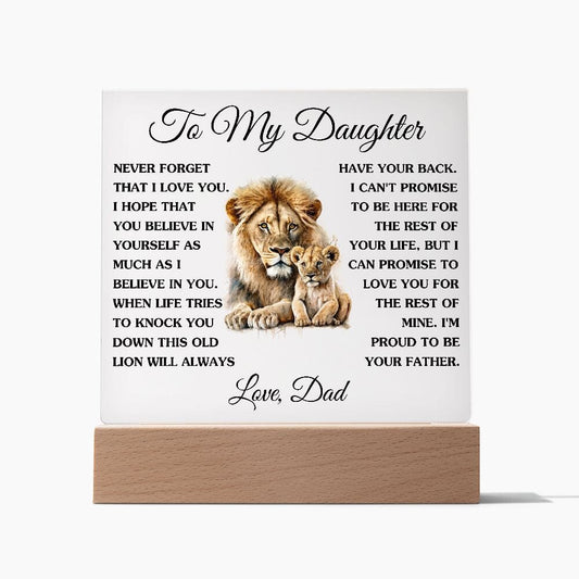 Gift for Daughter from Dad "This Old Lion" Acrylic Plaque Jewelry