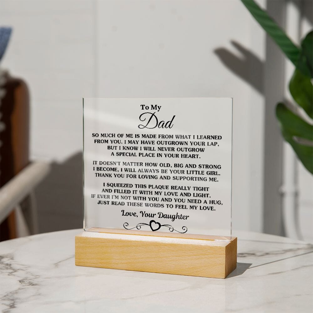 Gift For Dad From Daughter "So Much Of Me" Acrylic Plaque Jewelry