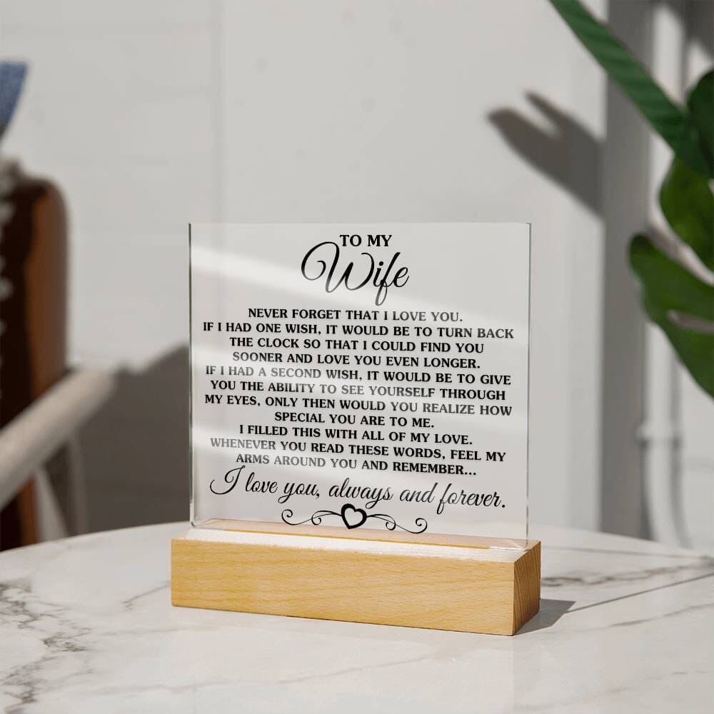 Gift for Wife "If I Had One Wish" Acrylic Plaque Jewelry