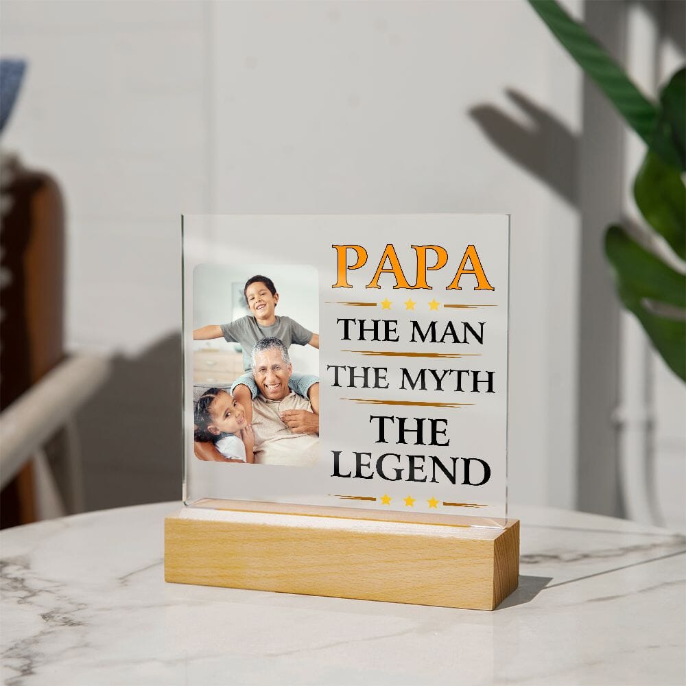 Custom Gift for Grandpa "Papa The Man The Myth The Legend" Acrylic Plaque Jewelry