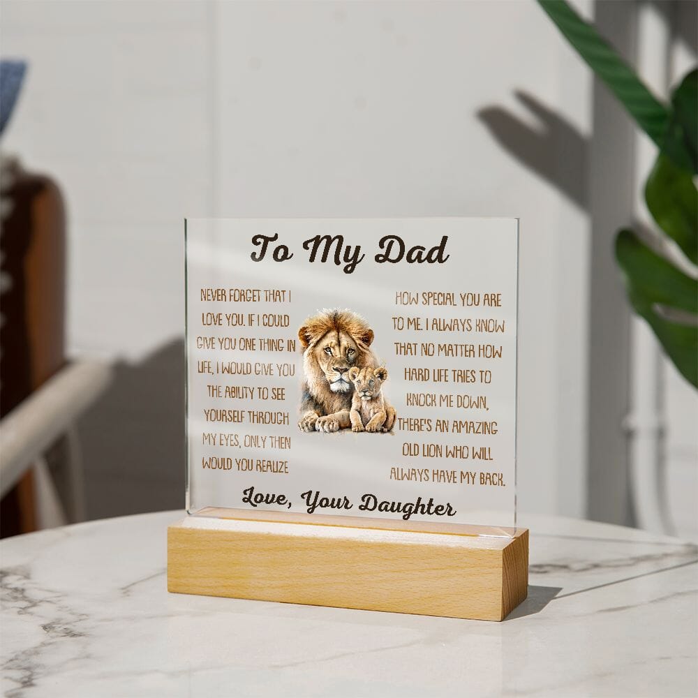 Beautiful Gift For Dad From Daughter "Always Have My Back" Acrylic Plaque: An Unforgettable and Exclusive Keepsake Jewelry