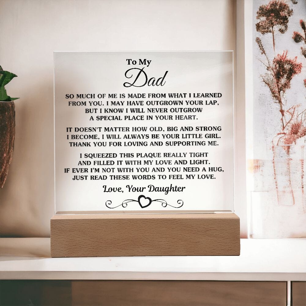 Gift For Dad From Daughter "So Much Of Me" Acrylic Plaque Jewelry