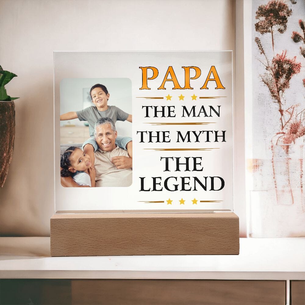 Custom Gift for Grandpa "Papa The Man The Myth The Legend" Acrylic Plaque Jewelry