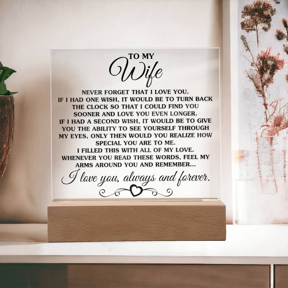 Gift for Wife "If I Had One Wish" Acrylic Plaque Jewelry