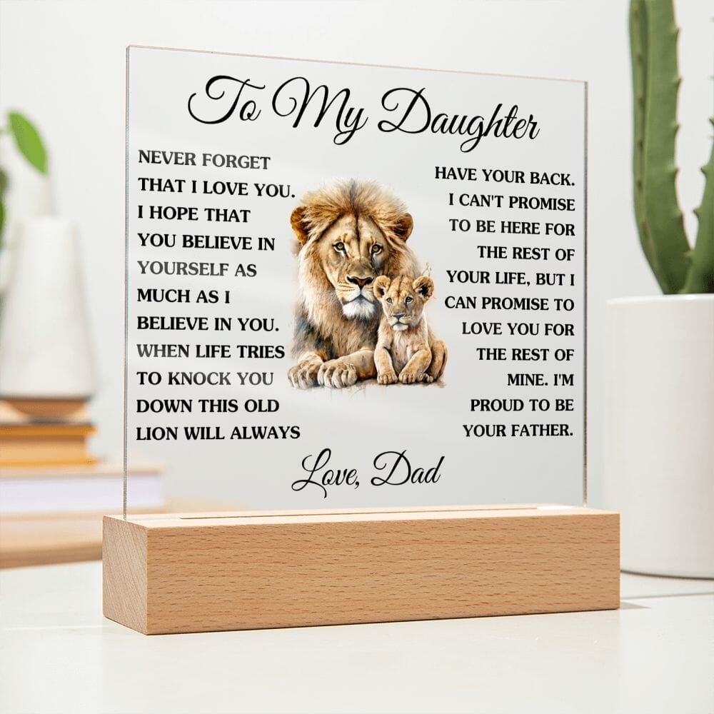 Gift for Daughter from Dad "This Old Lion" Acrylic Plaque Jewelry
