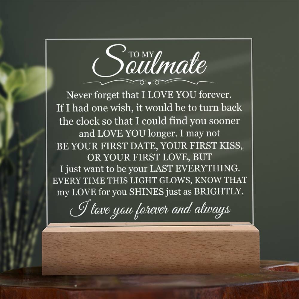 Gift For Soulmate "Never Forget That I Love You" Acrylic Plaque: An Unforgettable and Exclusive Keepsake Jewelry