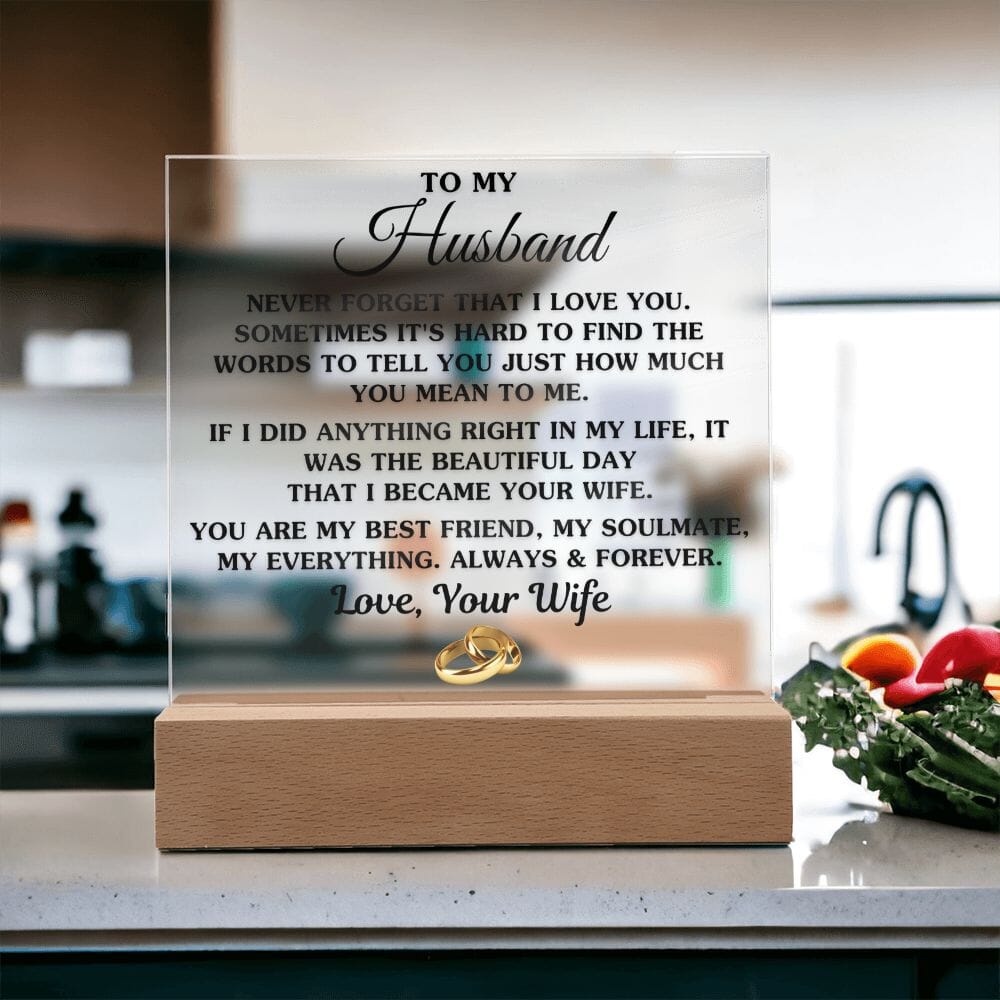 Gift For Husband "My Best Friend, My Soulmate, My Everything" Acrylic Plaque Jewelry