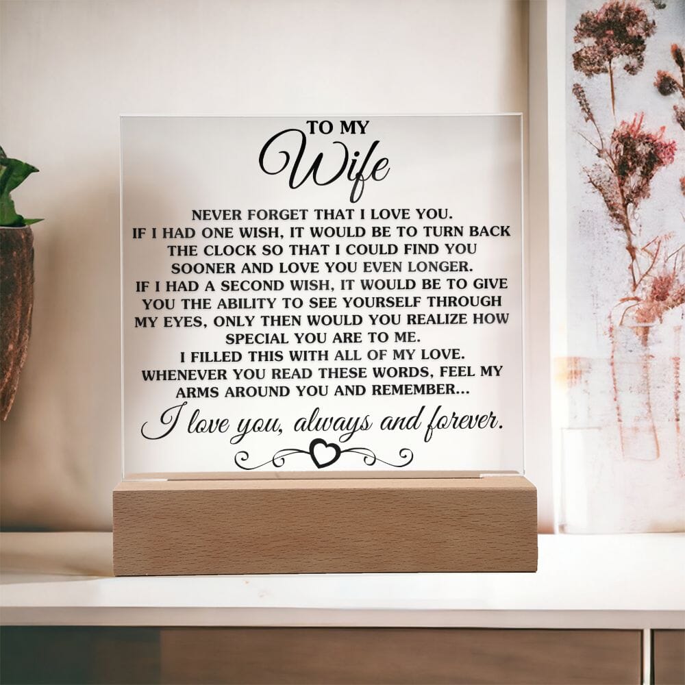 Gift for Wife "If I Had One Wish" Acrylic Plaque Jewelry