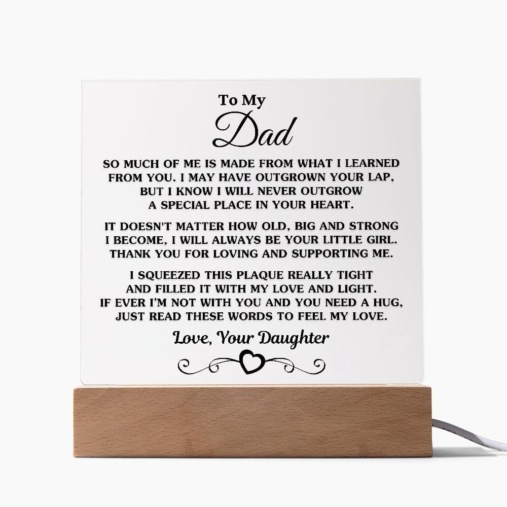 Gift For Dad From Daughter "So Much Of Me" Acrylic Plaque Jewelry