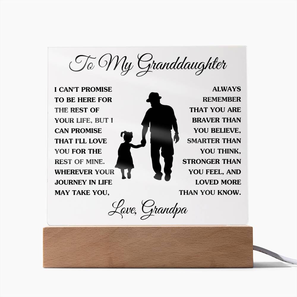 Gift For Granddaughter "Loved More Than You Know" Love Grandpa Jewelry