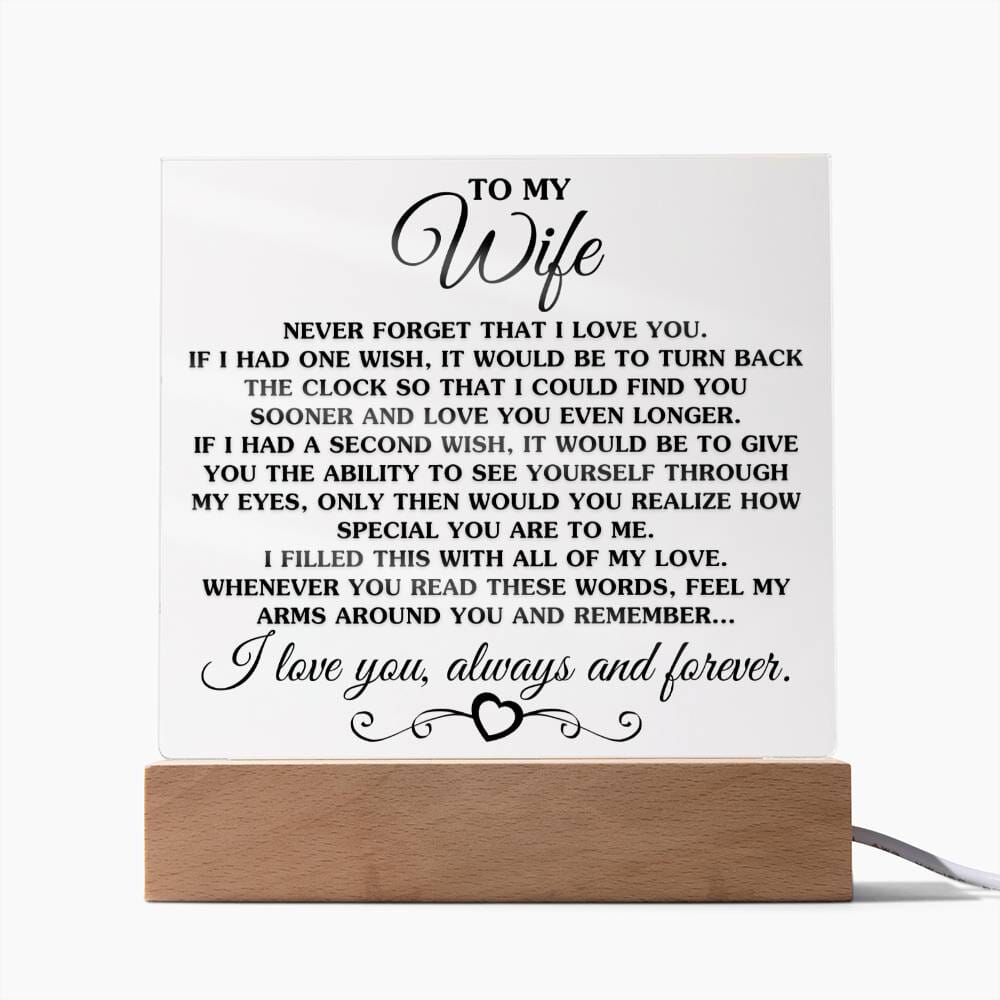 Gift for Wife "If I Had One Wish" Acrylic Plaque Jewelry