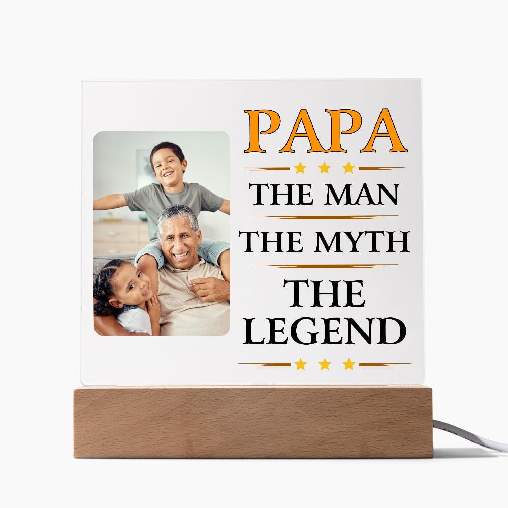 Custom Gift for Grandpa "Papa The Man The Myth The Legend" Acrylic Plaque Jewelry