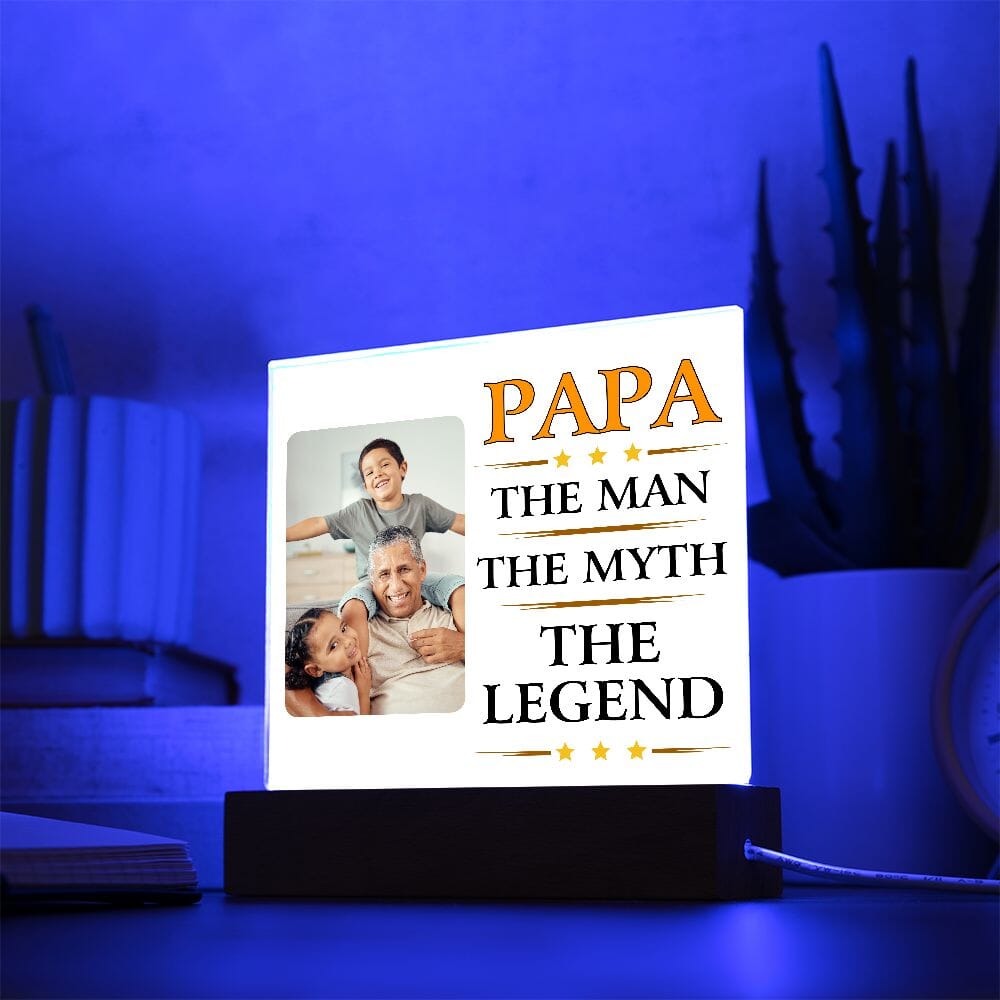 Custom Gift for Grandpa "Papa The Man The Myth The Legend" Acrylic Plaque Jewelry