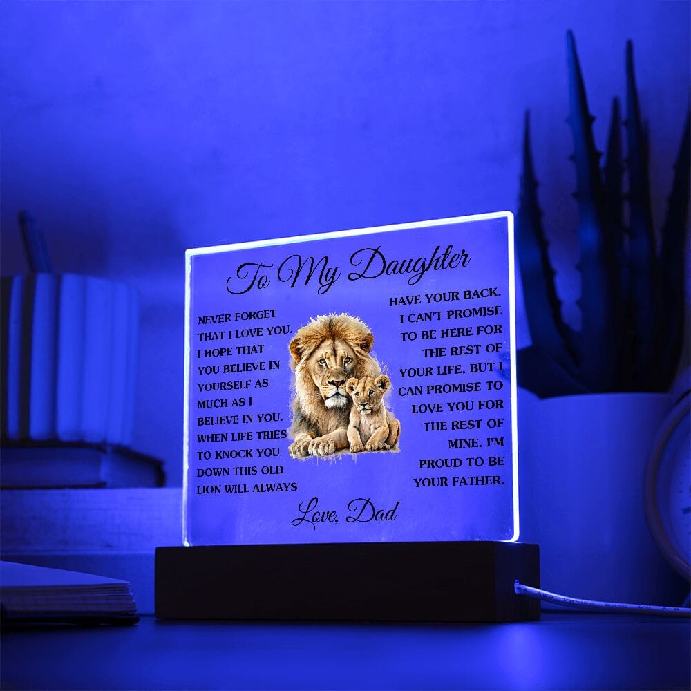 Gift for Daughter from Dad "This Old Lion" Acrylic Plaque Jewelry